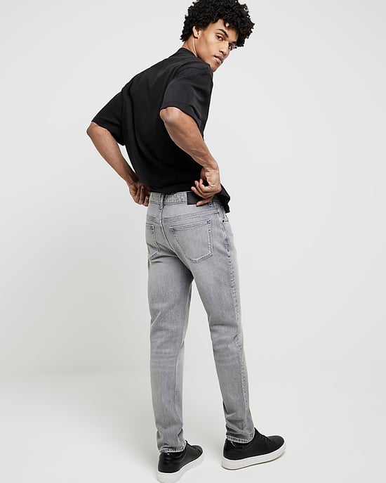 River Island Mens Slim Fit Jeans Grey Denim Fabric - Image 2