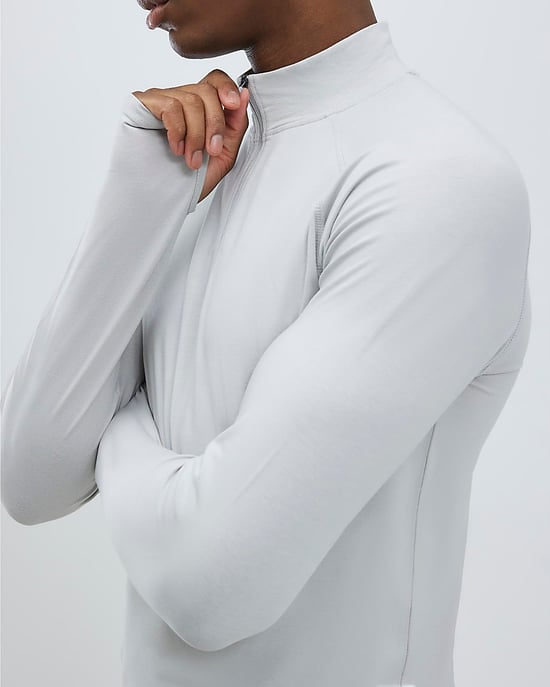 River Island Mens Funnel Top Grey Quarter Zip - Image 2