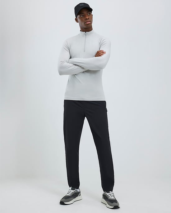 River Island Mens Funnel Top Grey Quarter Zip - Image 4