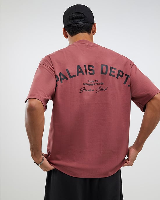 River Island Mens T-Shirt Red Oversized Fit Palais Dept - Image 2
