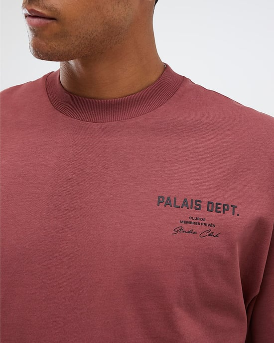 River Island Mens T-Shirt Red Oversized Fit Palais Dept - Image 3