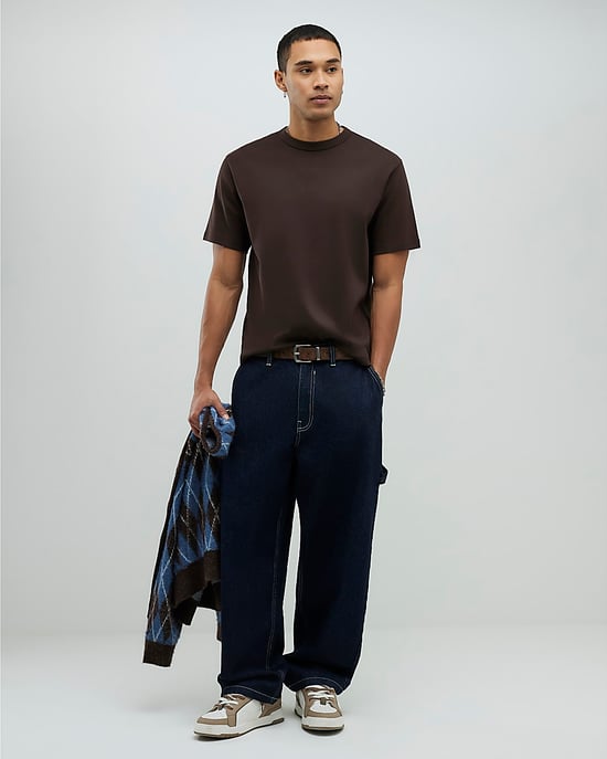 River Island Mens T-Shirt Brown Regular Fit - Image 2