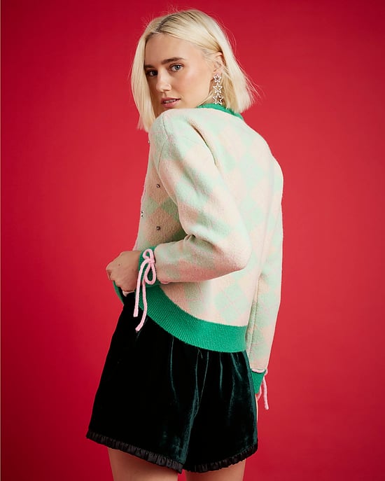 River Island Womens Jumper Nephthys Green Bow Christmas - Image 2