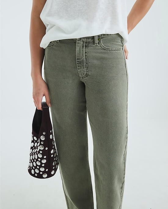 River Island Womens Straight Leg Jeans Khaki High Rise Relaxed - Image 2