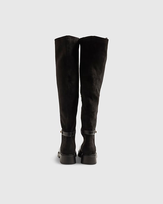 River Island Womens Over The Knee Riding Boots Black Flat - Image 2