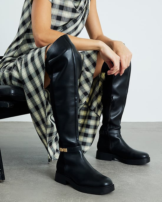 River Island Womens Over The Knee Riding Boots Black Flat - Image 4
