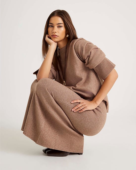 River Island Womens Midi Skirt Brown Knitted - Image 2