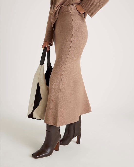 River Island Womens Midi Skirt Brown Knitted - Image 4