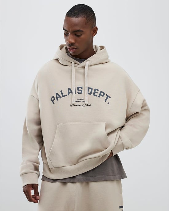 River Island Mens Hoodie Beige Oversized Fit Palais Dept - Image 1