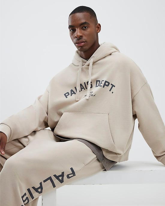 River Island Mens Hoodie Beige Oversized Fit Palais Dept - Image 2