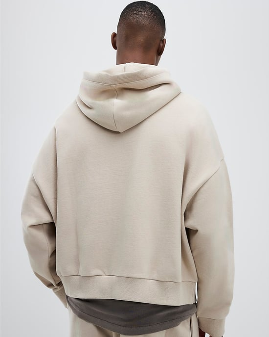 River Island Mens Hoodie Beige Oversized Fit Palais Dept - Image 3