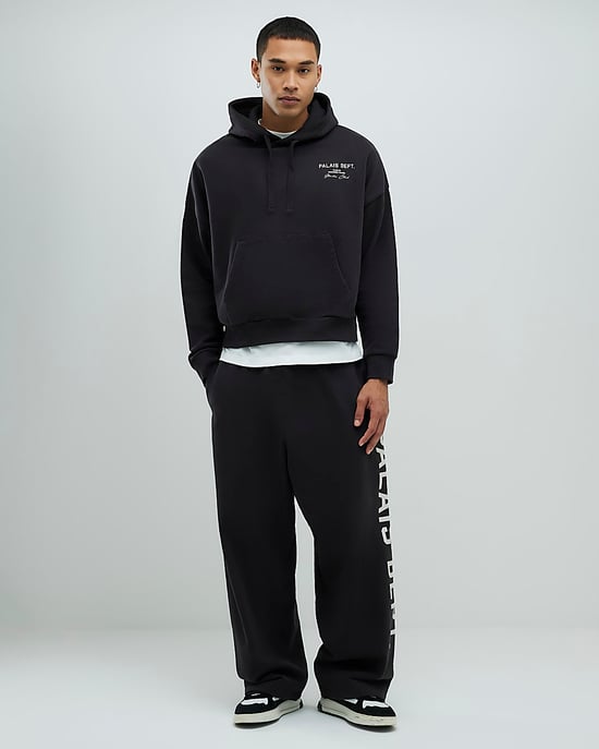 River Island Mens Hoodie Black Oversized Fit Palais Dept - Image 3