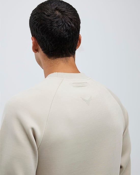 River Island Mens Sweatshirt Beige Slim Fit Nylon - Image 3