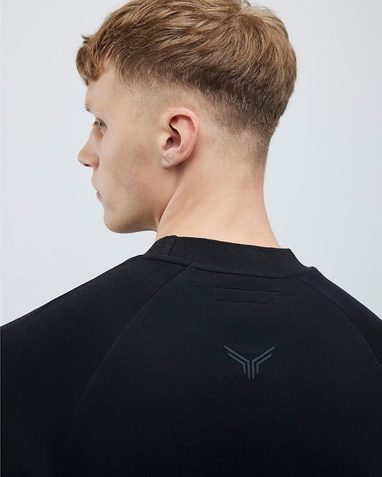 River Island Mens Sweatshirt Black Slim Fit Nylon Hybrid - Image 4