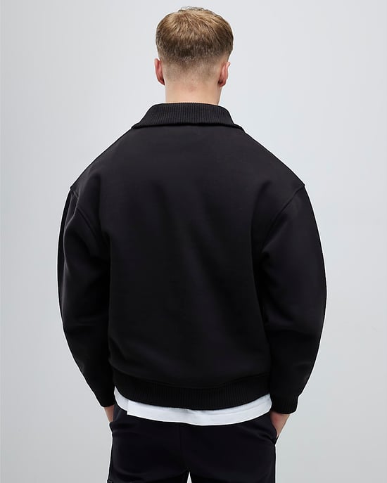 River Island Mens Sweatshirt Black Regular Fit Ribbed - Image 3