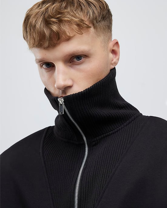 River Island Mens Sweatshirt Black Regular Fit Ribbed - Image 4