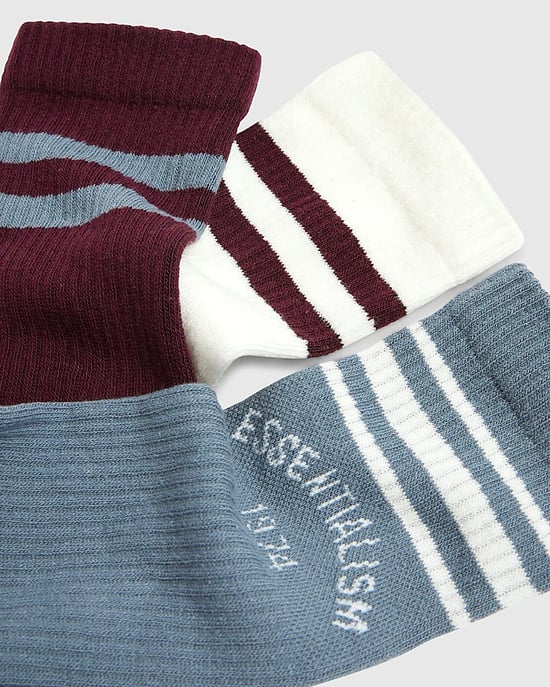 River Island Mens 3 Pack Socks Multi Colour Essentialism - Image 2