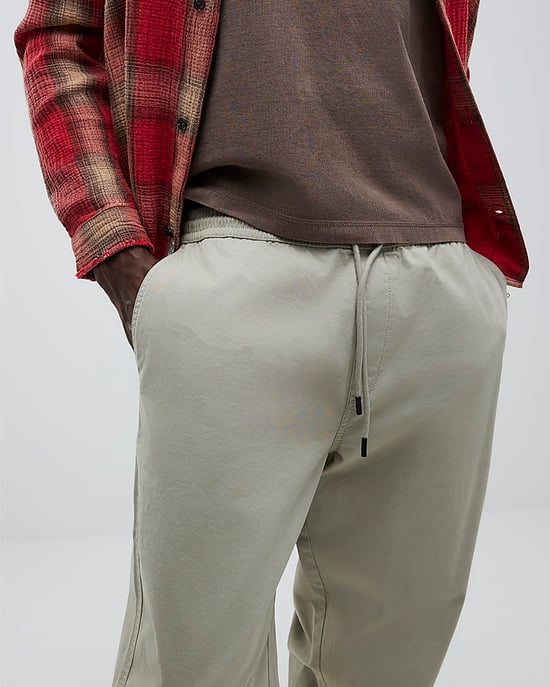 River Island Mens Joggers Beige Pull On Straight Leg - Image 3