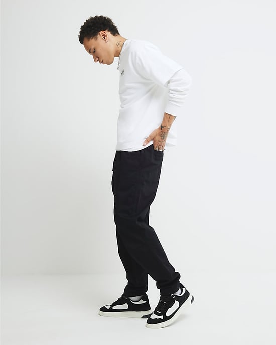 River Island Mens Joggers Black Regular Fit Pull On - Image 2
