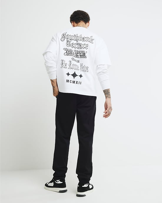 River Island Mens Joggers Black Regular Fit Pull On - Image 4