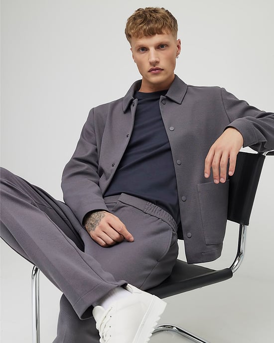 River Island Mens Trousers Grey Slim Fit Textured - Image 4