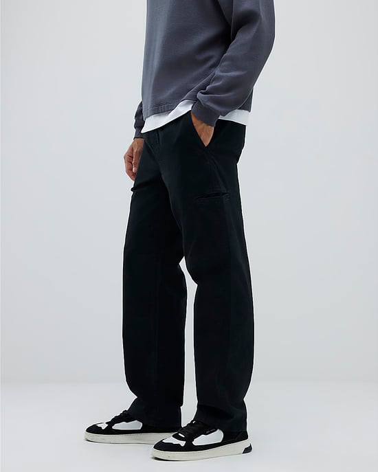 River Island Mens Trousers Black Loose Fit Pull On - Image 4