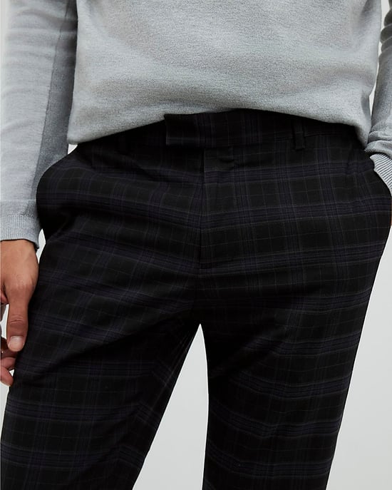 River Island Mens Trousers Black Skinny Fit Check - Image 3