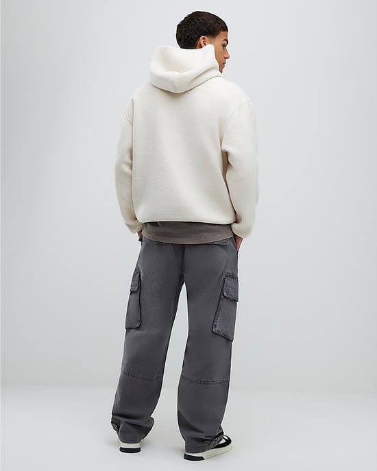 River Island Mens Cargo Trousers Grey Super Baggy - Image 3