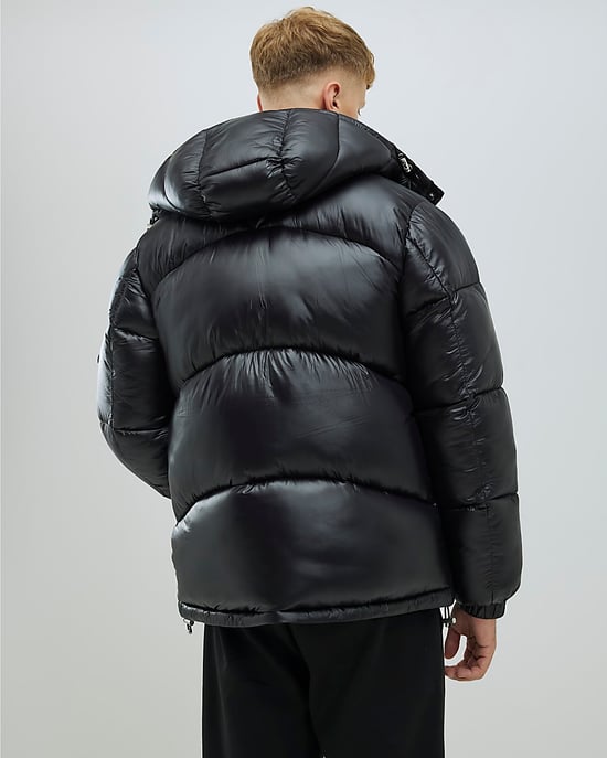 River Island Mens Puffer Coat Black Oversized Fit - Image 3