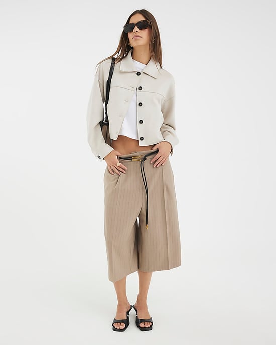 River Island Womens Overshirt Stone Faux Suede - Image 4