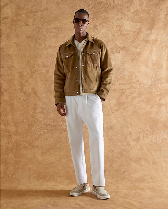 River Island Mens Western Jacket Brown Regular Fit Faux Suede - Image 2