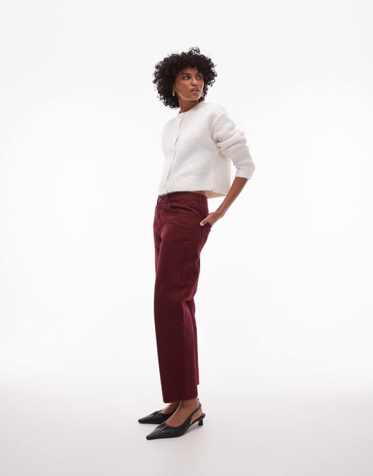 Topshop stickad crew boucle cardigan i krämfärgad - Image 4