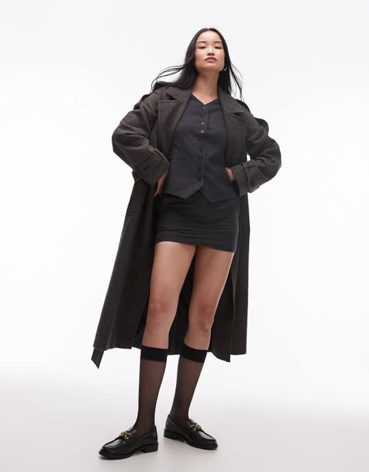Topshop skräddarsydd minikjol i kolgrå - Image 3