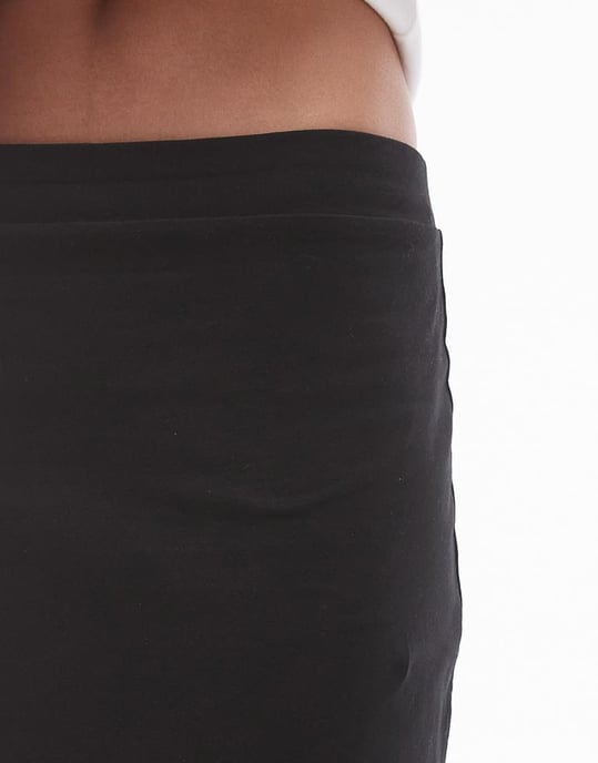 Topshop jersey mini kjol med sidoklyfta i svart - Image 3