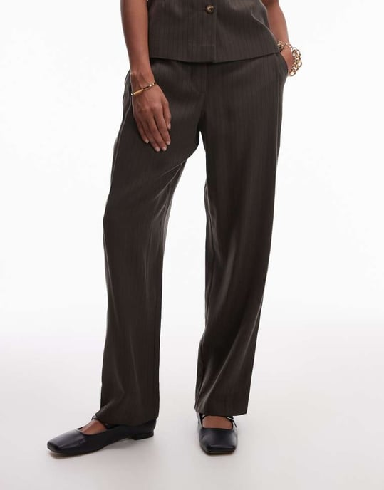 Topshop koord pinstripe jogger i kaki BRUN - Image 2
