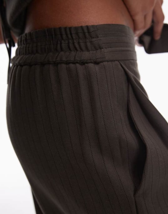 Topshop koord pinstripe jogger i kaki BRUN - Image 3