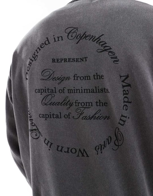 ADPT överdimensionerad hoodie med ryggtryck i gråsyra tvätt - Image 3