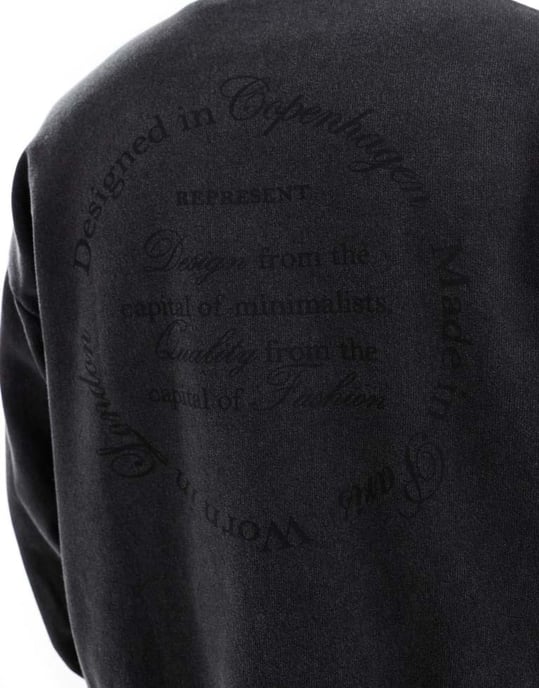 ADPT oversized hoodie med ryggtryck i svart acid wash - Image 4