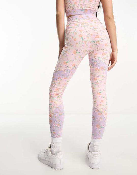 Miss Selfridge blandade panel leggings-set i småblommigt mönster - Image 2