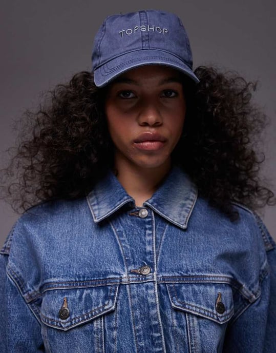 Topshop denim oversized jacka i mid blue - Image 4