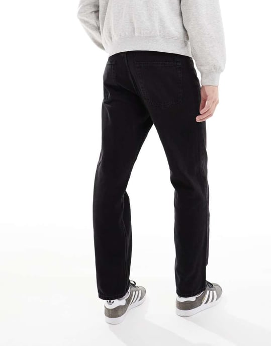 ONLY & SONS raka jeans i tvättad svart - Image 4