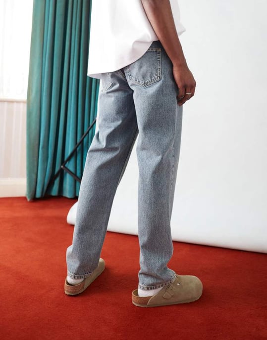 Topman raka jeans i tvättad blekt blå - Image 2