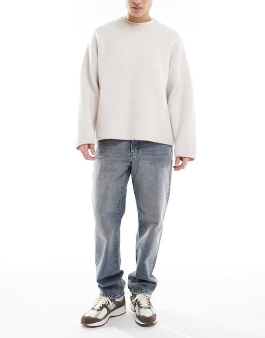 ONLY & SONS Edge rak benjeans i gråtvätt - Image 2