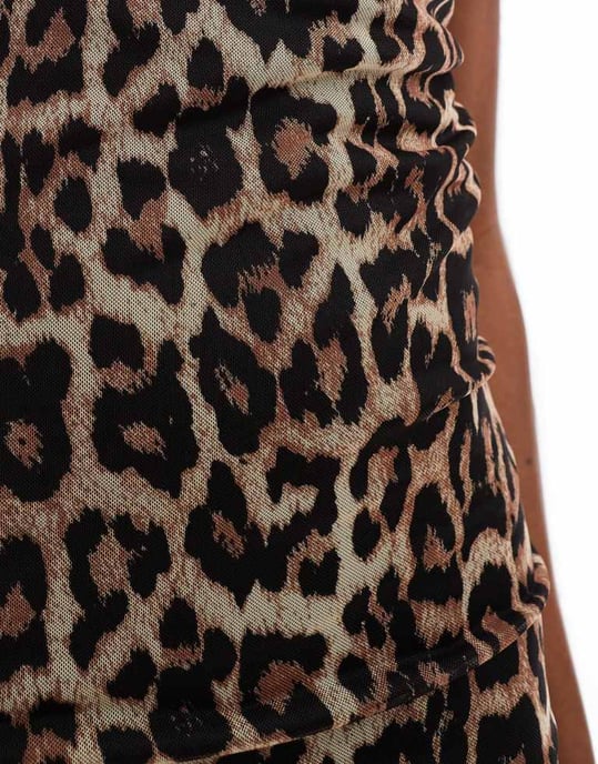 Noisy May nät maxi klänning i leopardmönster - Image 4
