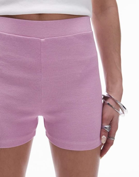 Topshop syra-tvättad knicker-short i rosa - Image 4
