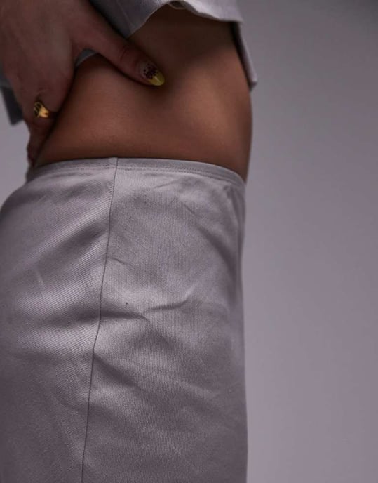 Topshop linne sned maxi kjol i kolgrå - Image 3