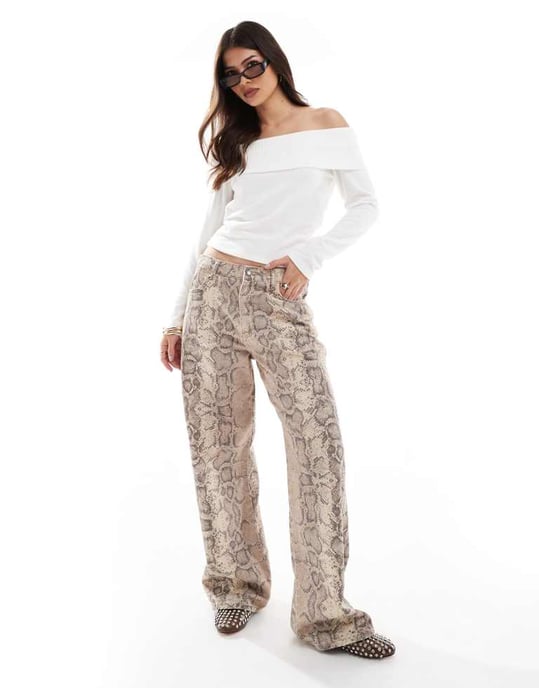 Pieces finstickad off shoulder-tröja i kremfärg - Image 2