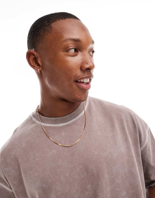 ASOS DESIGN oversized t-shirt i tvättad brunt med street-backprint - Image 3
