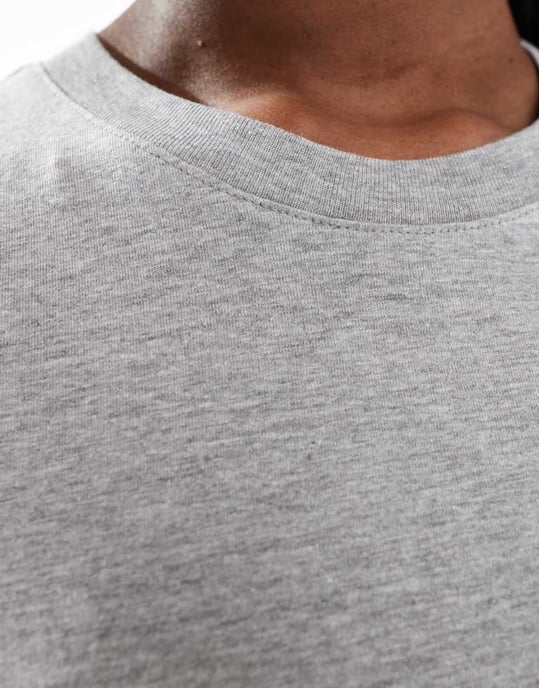 Monki kortärmad t-shirt i gråmelerad - Image 2