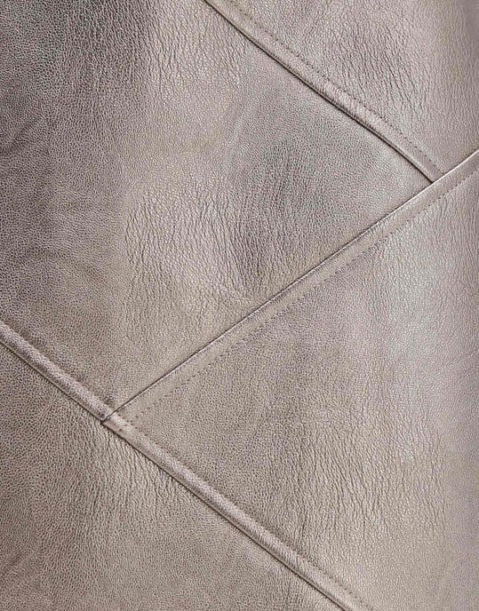 Topshop fusk läder panelerad söm plisserad kjol i metallisk gunmetal - Image 3